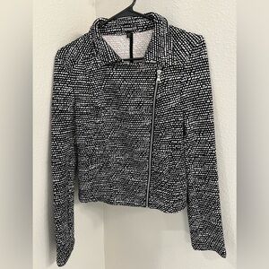 Express Black & White Side Zip Jacket - Medium